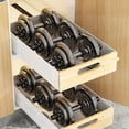 thumbnail image 2 of Cabinet Pull Out Drawer Carbon Steel Slide-Out Shelves Pull Out Cabinet Shelf Bottom-Mounted Slide Out Storage Shelves For Kitchen Cabinets Bathroom Vanity Pantry Extra large 40CM wide blac, 2 of 5