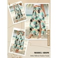 thumbnail image 3 of ZXSXSY Women's Hawaiian Skirts Tie Front Elastic Waist Slit Long Skirt Floral Printed Flowy Maxi Skirts with Pockets, 3 of 8