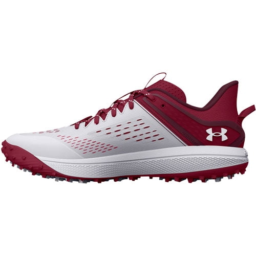 Under Armour Men's Yard Baseball Turf Shoes Cardinal/White