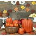 thumbnail image 2 of Artificial Pumpkins Set Harvest Decoration, 7pcs Assorted Size Orange Pumpkins Realistic Large Pumpkins for Halloween Thanksgiving Autumn Festive Party Supplies (Orange), 2 of 7