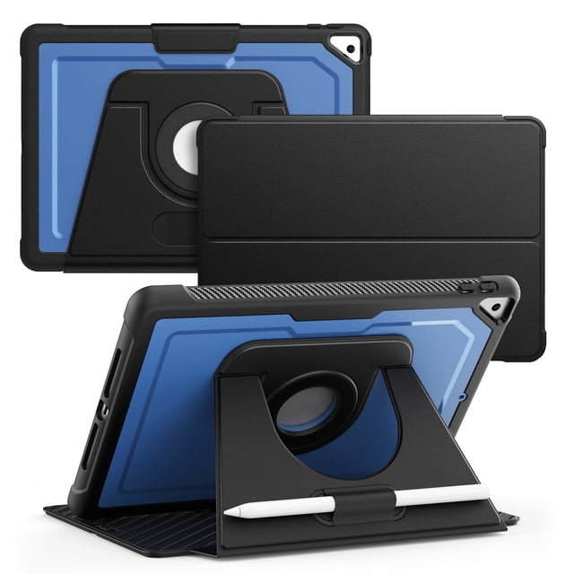 FJLBDE Étui pour iPad Air 3e Gén. 2019 / iPad Pro 2017 10,5 Po, Support Rotatif à 360, Étui de Protection pour iPad avec Réveil/sommeil Automatique, Bleu
