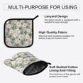 thumbnail image 4 of 2PCS Pot Holders and Oven Mitts Sets Cooking Gloves Kitchen Gloves Heat-Resistant Non-Slip for Baking Cooking White Chrysanthemum Pattern, 4 of 5