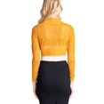 thumbnail image 3 of Fashion Secrets Juniors Long Sleeve Jacquard Texture Shrug Bolero, Cropped Sweater Short Cardigan (Large, Mustard), 3 of 3
