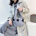 thumbnail image 4 of Sywqhk Bolso De Mano Con Estampado Retro Para Mujer, Bolsos Pequeños De Felpa Para Otoño E Invierno (Estrella Gris) Sywqhk Para estrenar, 4 of 8