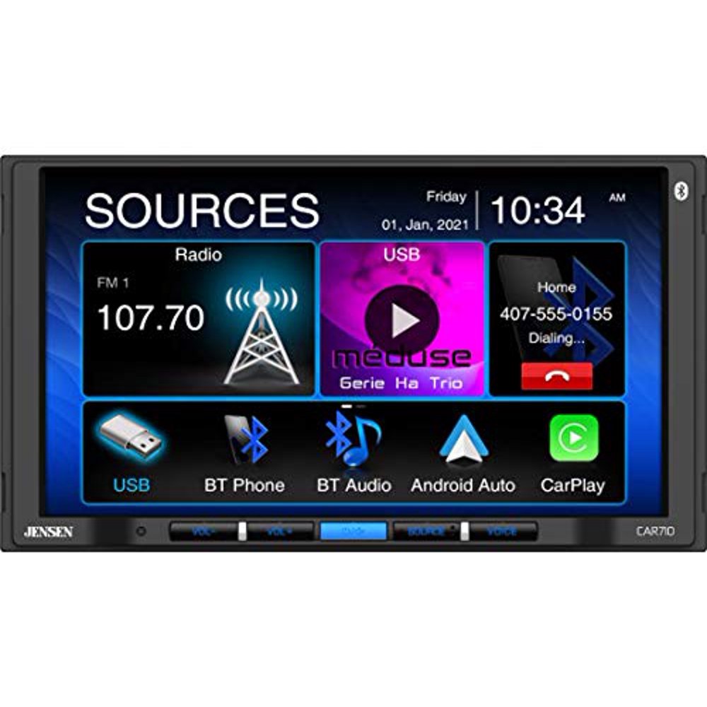Jensen CAR710 7? Mechless Multimedia Receiver with Apple CarPlay l