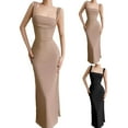 thumbnail image 2 of Aloohaidyvio Dresses for Women No Boundaries Women's Sleeveless Bodycon Corset Maxi Dress Spaghetti Strap Ruched Elegant Evening Wedding Guest Long Formal Dresses, 2 of 6