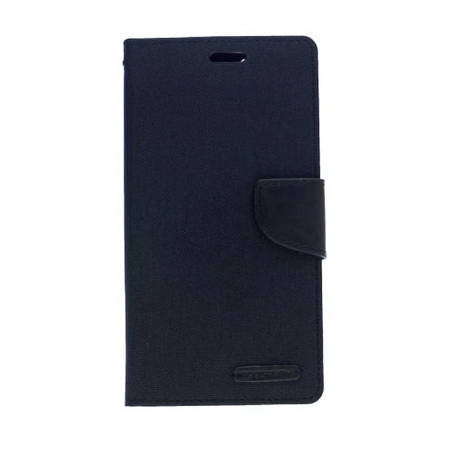TopSave Goospery CANVAS Card Holder Fabric Folio Wallet Flip Case For iPhone 14 Pro Max (6.7"), Black
