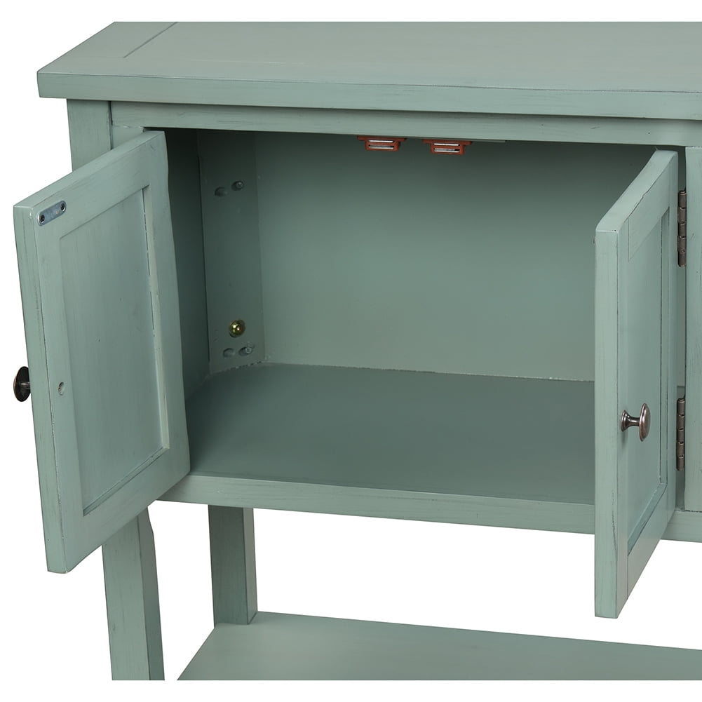Lowestbest 36" Entryway Side Table, Modern Console Table for Living Room with 2 Drawers, 1 Cabinet and 1 Shelf (Green) Lowestbest 36" Entryway Side Table, Modern Console Table for Living Room with 2 Drawers, 1 Cabinet and 1 Shelf (Green)