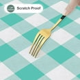 thumbnail image 4 of Rectangle Waterproof Vinyl Table Cloth, Buffalo Flannel Backed Tablecloth, Wipeable Plastic Table Cover for Dinner, Kitchen, Outdoor (60" x 102", Teal and White), 4 of 8