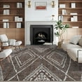 thumbnail image 5 of ReaLife Rugs Machine Washable Area Rug - Living Room Bedroom Bathroom Kitchen Entryway Office - Padded Low Pile Stain Resistant Premium - Moroccan Diamond Tribal - Jax - Brown 7'6" x 9'6", 5 of 6