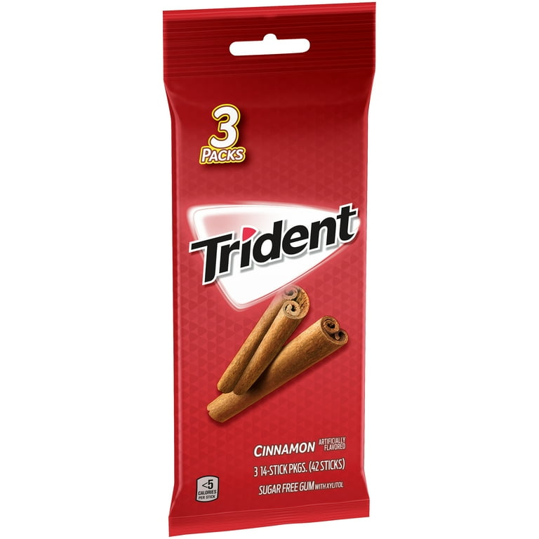 Trident, Cinnamon Gum, 3 Ct, Long Lasting Flavor, 14 Pieces
