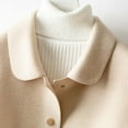 thumbnail image 6 of DHFJKG Woolen Jackets For Women Crop Top Collared Solid Color Button Up Slim Fit Lightweight Jacket Stylish Outerwear, 6 of 7