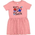 thumbnail image 3 of Inktastic 4th of July Red, White and Blue Sweetie Cupcakes and Stars Girls Toddler Dress, 3 of 5