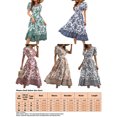 thumbnail image 3 of Fashnice Robe d'Été de Plage pour Femmes Robe Longue à Imprimé Floral Col en V Robes Maxi Boho Fête Orange P, 3 of 3