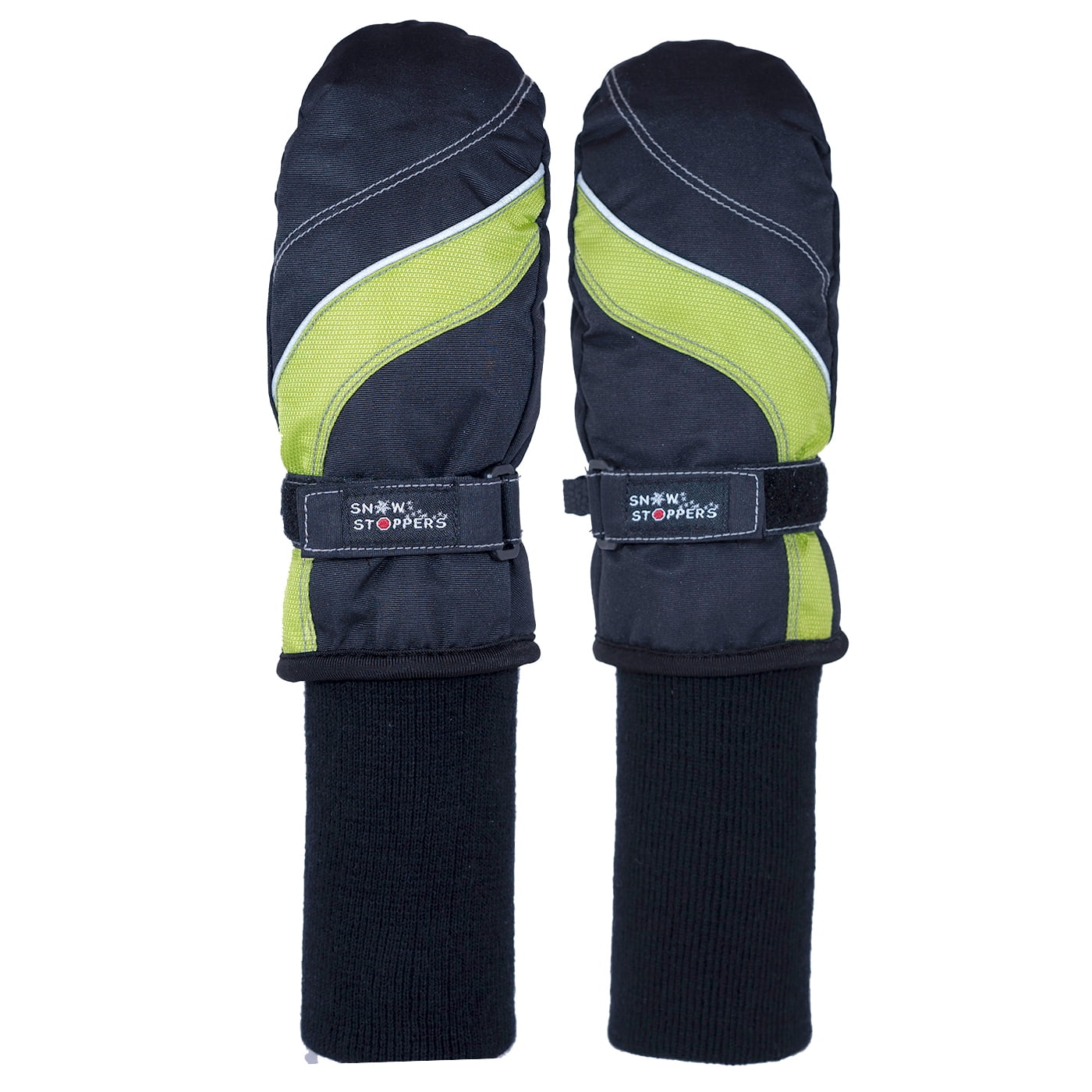 SnowStoppers Kids Ski & Snowboard Mittens (Small, Lime)