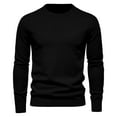 thumbnail image 3 of Elvqul Pullover Sweater for Men Long Sleeve Stretchy Crew Neck Mens Sweater Black, 3 of 4