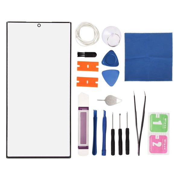 Kit de reemplazo de pantalla de teléfono con lente exterior frontal y herramientas de reparación para Samsung Galaxy S23 Ultra