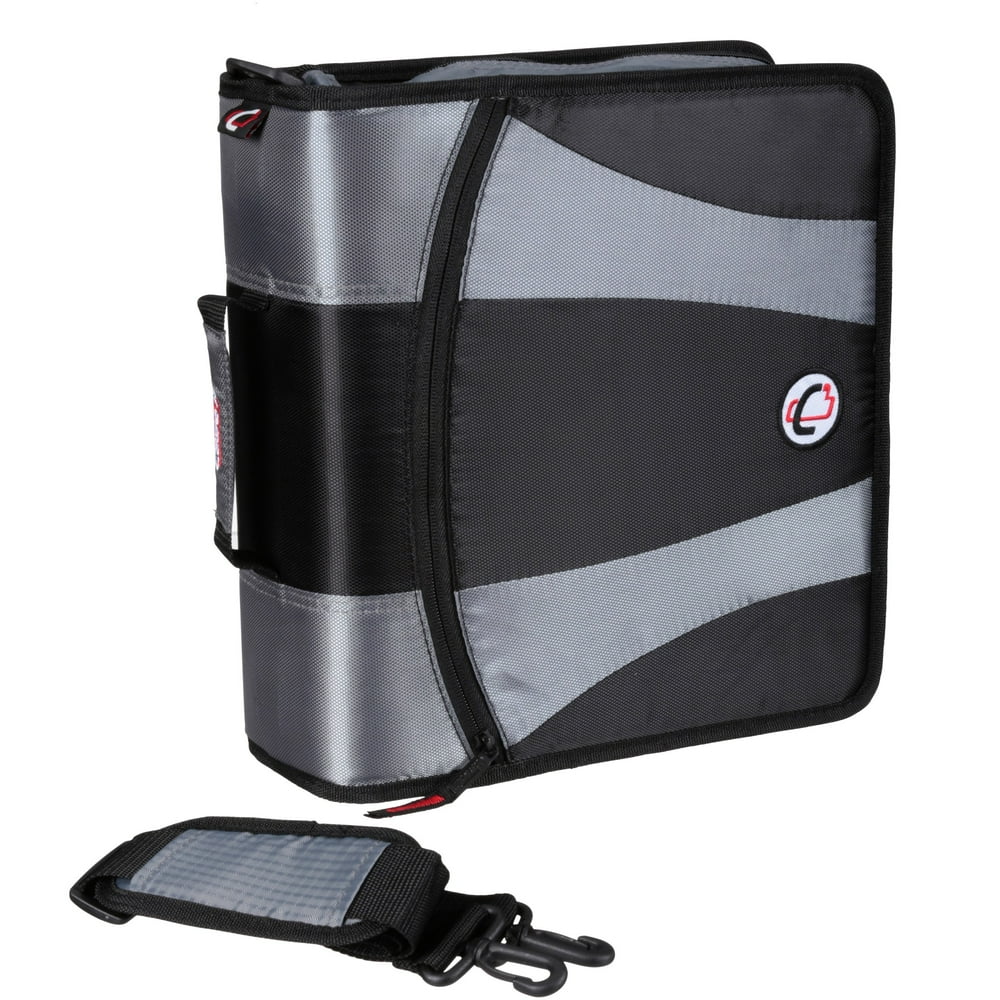 Case It 2Inch Dual DRing Zipper Binder, 4 Inch Capacity, Black, DUAL