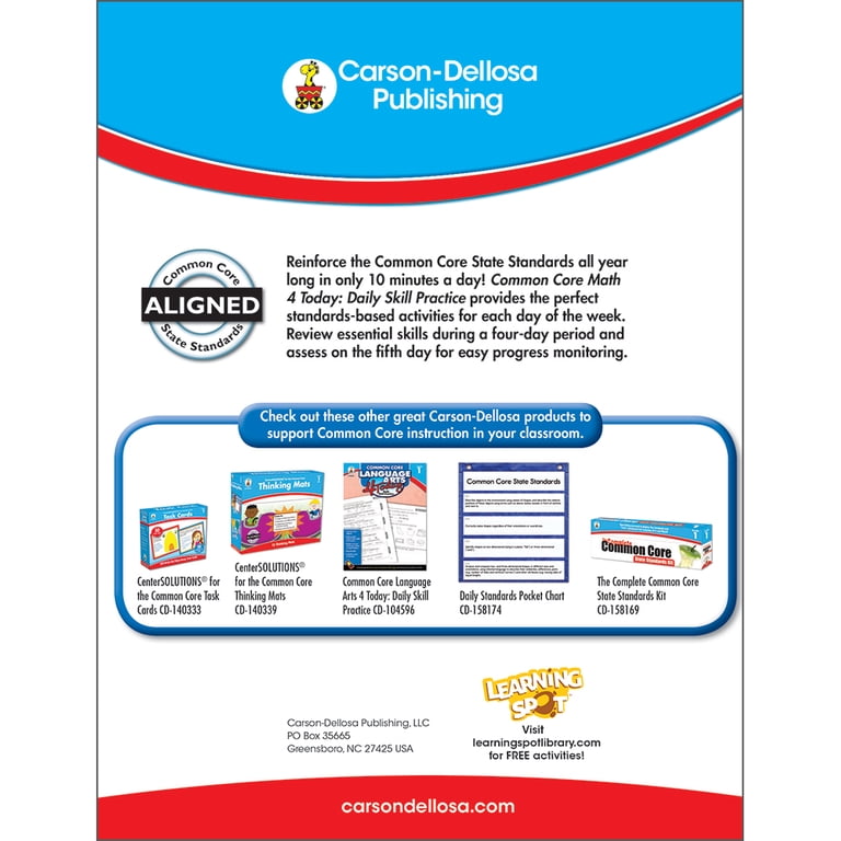 Common Core Math 4 Today Workbook The Lower Elementary Cottage: Second