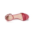 thumbnail image 4 of BLISSFUL STEP Sandales pour Femmes à Talon Kitten à Bride à la Cheville à Bout Ouvert Rouge 9, 4 of 8