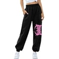 thumbnail image 4 of LYXSSBYX Womens Sweatpants with Pockets Plus Size Women Solid Print Sweatpants High Waist Workout Wide Leg Pants Pocket Trousers Sporty Athletic Fit Jogger Pants, 4 of 7