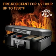 SentrySafe 1160 Fire-Resistant Box Safe with Key Lock 0.25 Cu. ft., Black