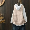 thumbnail image 4 of Delayuji Women's Knitted Sweater Vest Solid Color Hollow Pullover Vest Loose Casual Vest Womens Fashion Sweater Beige, 4 of 7