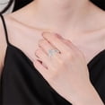 thumbnail image 3 of Minimalist CZ Cross Faith Open Band Rings for Women Silver Gold-Toned Adjustable Stacking Sword Cubic Zirconia Wrap Finger Rings Expandable Comfort Fit Simple Crystal Halloween Jewelry, 3 of 11