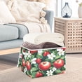 thumbnail image 3 of Yayeee Collapsible Cube Storage Bin with Lid Fabric Closet Decorative Basket with Handles, Red Apple Pattern, 3 of 7