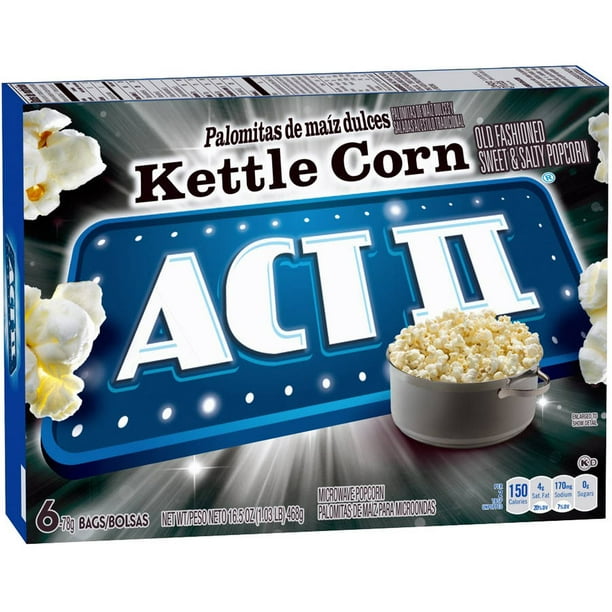 Act II Kettle Korn Popcorn, 16.50 oz, (Pack of 3)
