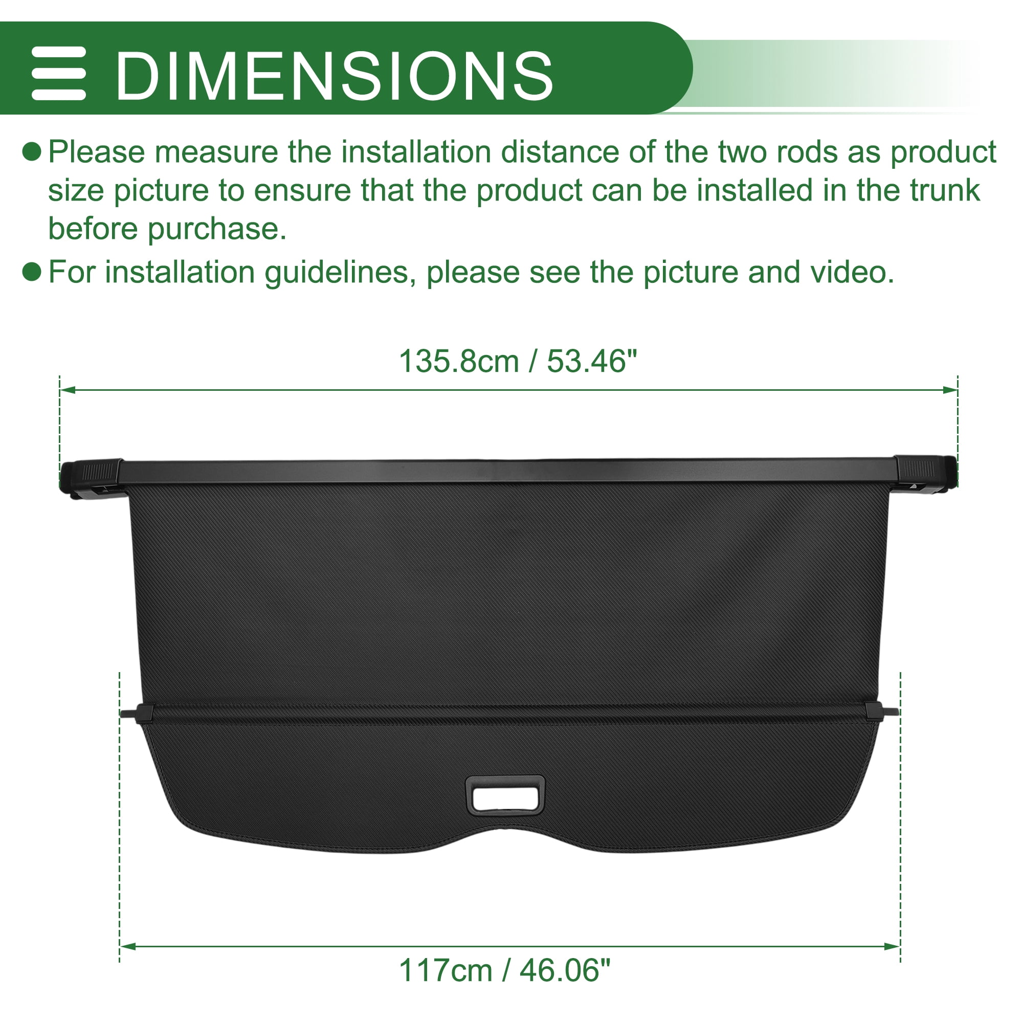 Unique Bargains Retractable Cargo Cover Black for Volkswagen Touareg 2004-2010
