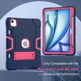 thumbnail image 6 of ELEHOLD for iPad Air 11 Inch Case 2024 Release, iPad Air 11 (M2) Case with Pencil Holder and Kickstand, Heavy Duty Shockproof Protective Cover,Navy+Rose, 6 of 7