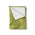 thumbnail image 2 of Olive Green Soft Flannel Fleece Blanket, Mediterranean Olive Tree Silhouette with Ornamental Frame Nature Inspirations, Cozy Plush for Indoor and Outdoor Use, 60" x 80", Olive Green, by Ambesonne, 2 of 6