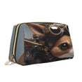 thumbnail image 2 of Xecao Steampunk Squirrel Pilot Print Fashion Makeup PVC Bag Large Capacity Travel Cosmetic Bag for Women Organizer Toiletry Clutch, 2 of 8