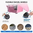 thumbnail image 6 of edx 3 Wheels Pet Stroller, Dog and Cat Strollers, With Storage Basket and Cup Holder, Lightweight Travel Carrier, Breathable Mesh, Waterproof and Foldable for Small Pets Outdoor Walk, Pink, 6 of 9