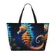 thumbnail image 2 of Disketp Yellow Fish Seahorse Bolsa de Playa de Gran Capacidad, Bolso Impermeable y a Prueba de Arena para Mujer, Ideal para Playa, Piscina y Natación, 2 of 7