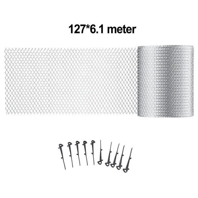 Mosiee 6.1M Mesh Aluminum Gutter Guard Covers Anti-Falling Net Screen Protection For Diy Cutting Leaf Rain Garden Eaves Net Shield
