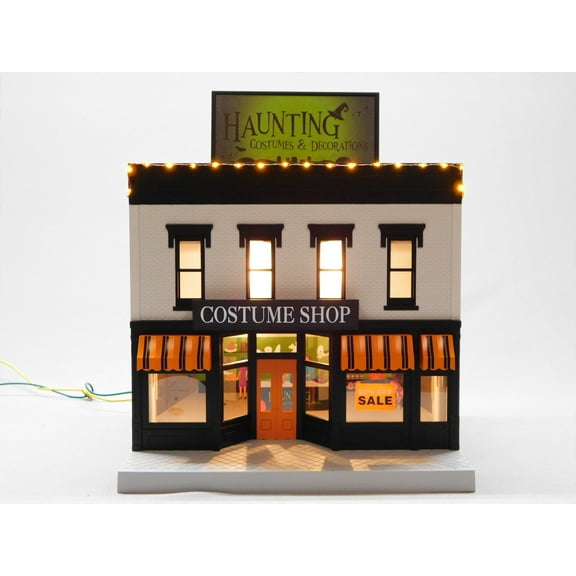 MTH RAILKING HALLOWEEN HAUNTING COSTUME SHOP 2-STORY W/ LEDS LIGHTS 30-90682