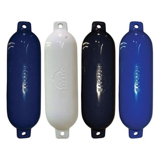 Dock Edge Ribbed Boat Fender 4.5x16-Inch - Royal Blue Marine Grade PVC Protection