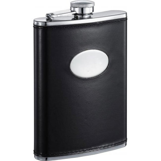 Visol VF5019 Flacon de Liqueur en Cuir Noir Franc Visol - 8 oz