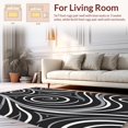 thumbnail image 2 of ODIKA 4' x 6' Machine Washable Non-Slip Area Rug, Abstract Spiral High Traffic Rug, Black, 422416, 2 of 7