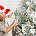 thumbnail image 6 of Dalrosia 20PCS Christmas Snow Frosted Pine Branches Artificial Faux Fake Christmas Picks and Sprays White Tree Filler Branches Flocked Pine Needles Sprigs Stem for Wreath Garland Decorations Craft, 6 of 7