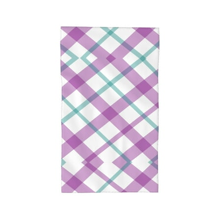 YFYANG Absorbent Towel, Soft Skin-Friendly Elegant Purple Plaid Washcloth Bath Towel, Suitable for All Skin, 27.5 x 16-inch