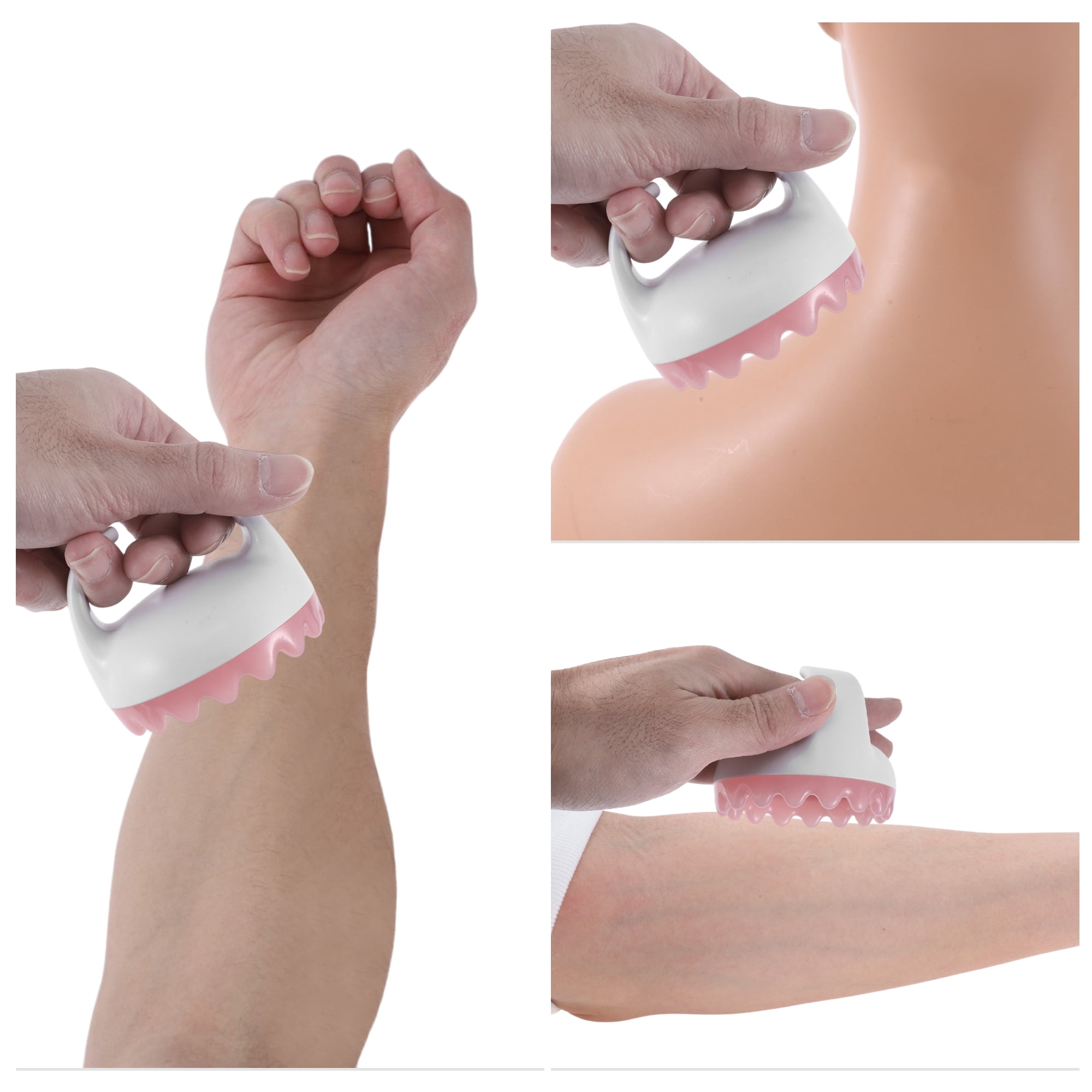 Unique Bargains Multifunctional Body Massage Brush Manual Tools Pink
