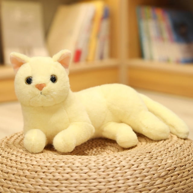 Simulation Cute Solid Color Cat Plush Toy Doll Children's Birthday Gift