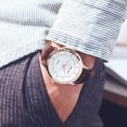thumbnail image 4 of relojes de cuarzo elegantes y modernos, sencillos y casuales, para parejas (marrón para hombre y marrón para mujer)., 4 of 5