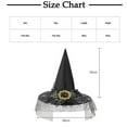 thumbnail image 3 of Mikilon Halloween Women Solid Color Fashion Black Witch Magician Hat Festival Party Wide Hats Comfortable Performance Hats, 3 of 3