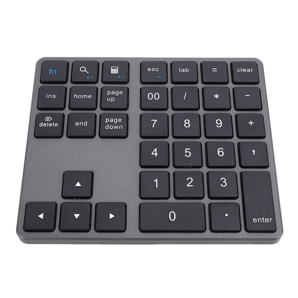 BT Number Pad, USB C Rechargeable 2.4G Numeric Keypad, External 35 Keys Keyboard with Receiver, for Smartphones, Laptops, Desktops, Tablets