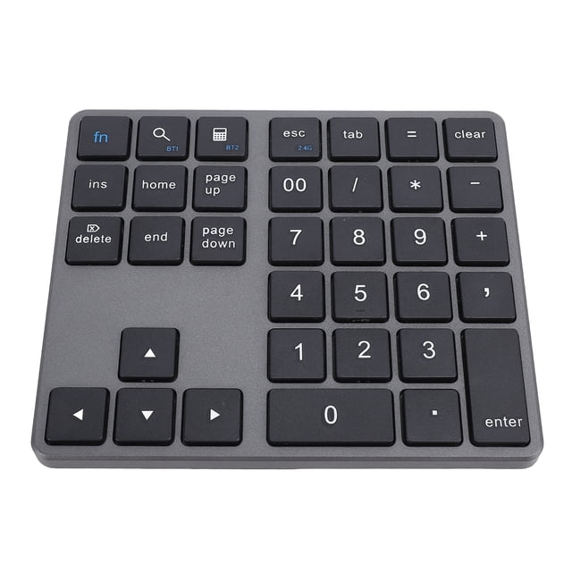 BT Number Pad, USB C Rechargeable 2.4G Numeric Keypad, External 35 Keys Keyboard with Receiver, for Smartphones, Laptops, Desktops, Tablets