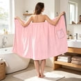 thumbnail image 4 of Qonioi Women’s Adjustable Wearable Bath Towel Wrap, Sarong with Pockets for Beach Pool, Quick-Dry Cover-Up for Shower Swim, Pink, 4 of 6